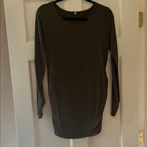 Dark Olive Long Sleeve Maternity Shirt